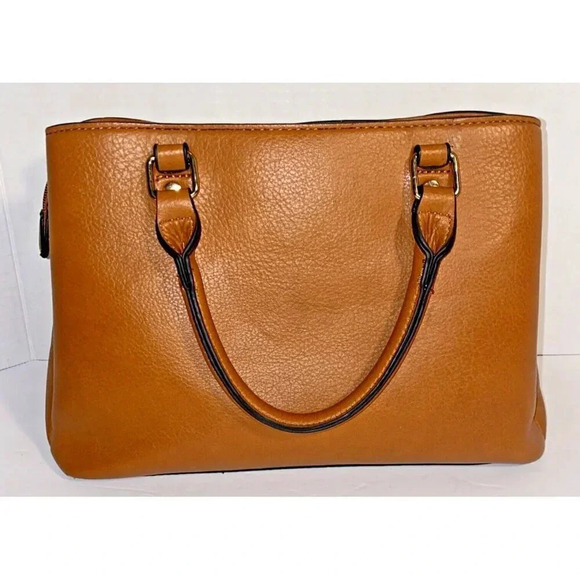 Matthew And Julian Camel Colored Hand Bag Zip Close - Picture 2 of 9